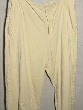 GAP Butter Yellow Linen Blend Pants Women’s Size 14 Wide Leg Pull On Summer